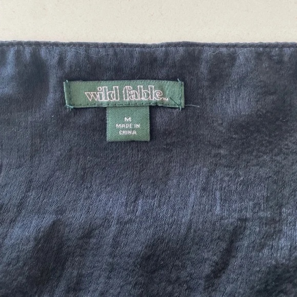 Wild Fable | Black Satin Cowl Neck Halter Crop Top – Size M - Picture 9 of 11